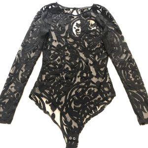 Forever21 Velvet / Mesh Bodysuit